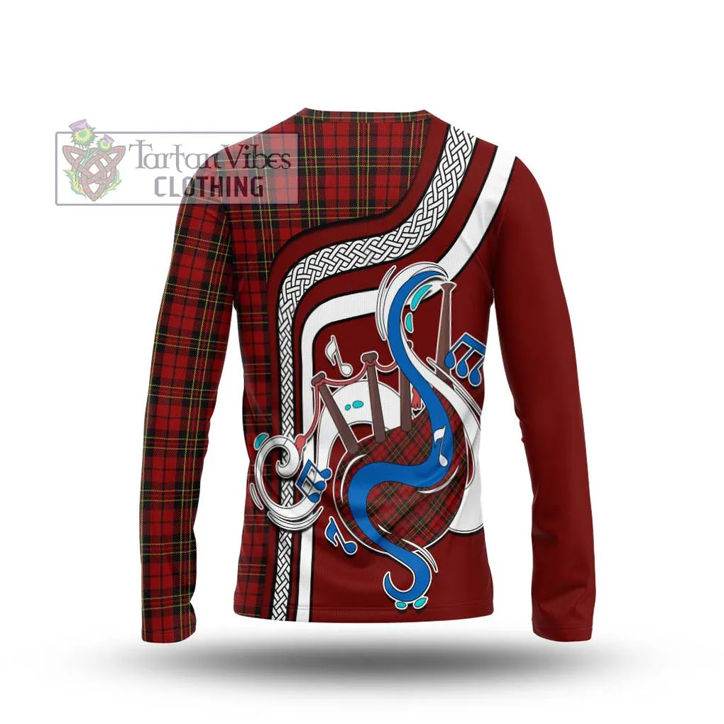 Brodie Tartan Long Sleeve T-Shirt with Epic Bagpipe Style