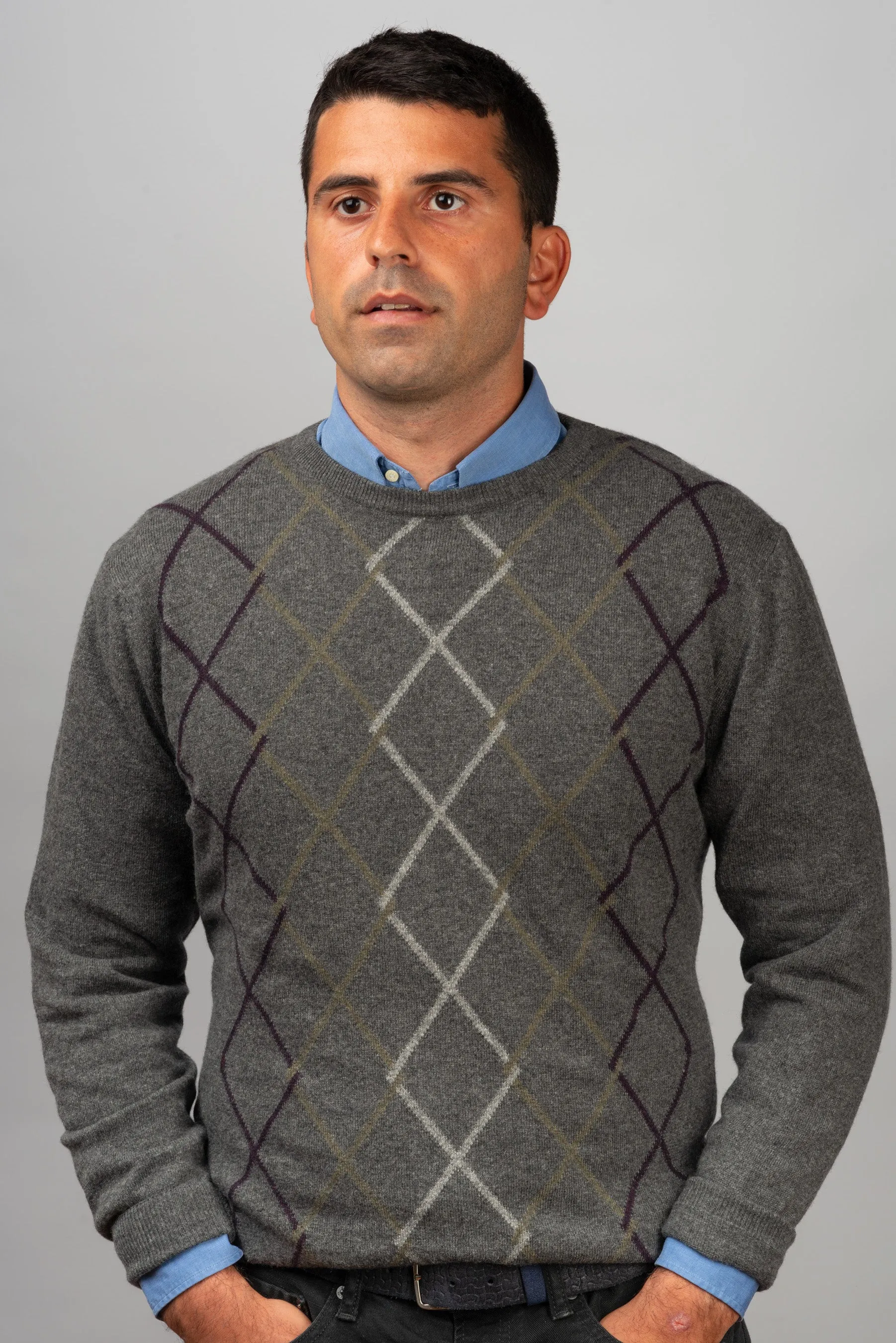 Grey Diamond Crewneck Sweater
