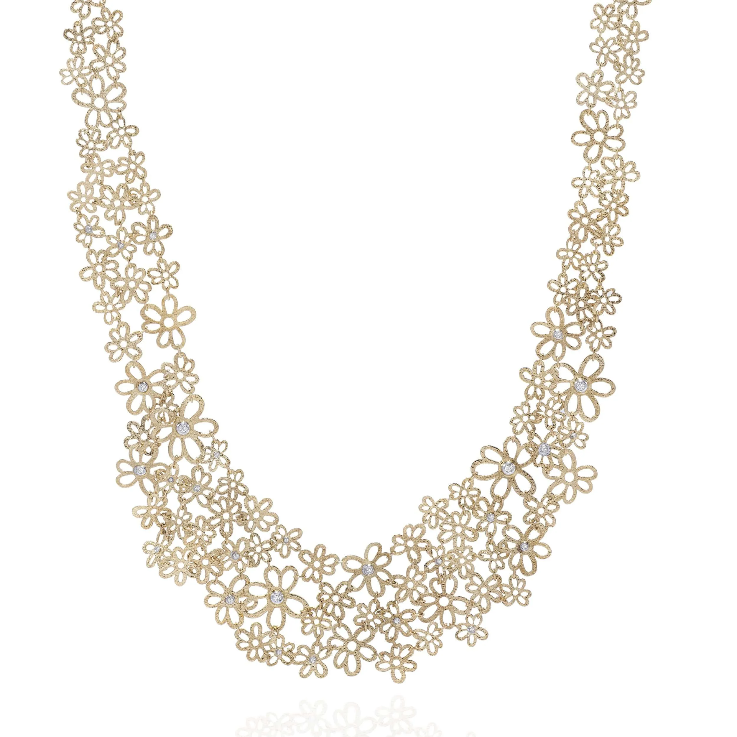 Iconic Collection 14KT Yellow Gold & Diamonds Statement Necklace