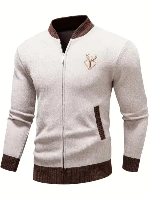 Leovar  Stijlvol heren gebreid cardigan met rits