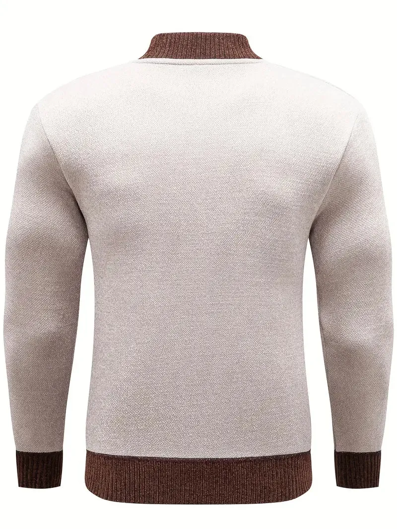 Leovar  Stijlvol heren gebreid cardigan met rits