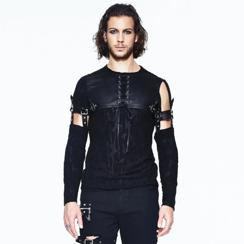 Men's Leather Yoke Goth Shirt