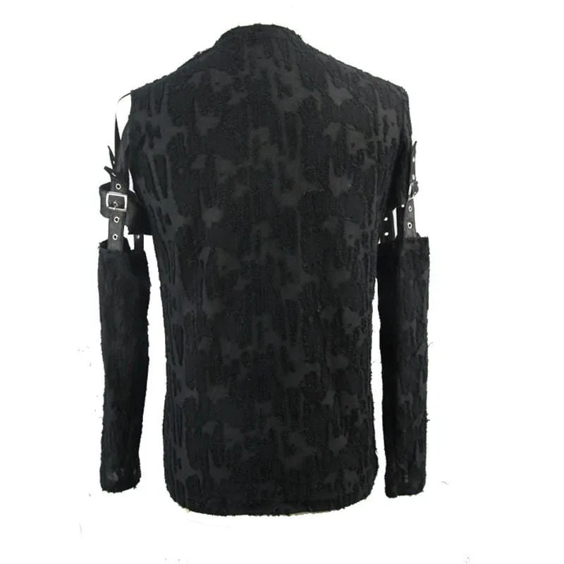 Men's Leather Yoke Goth Shirt