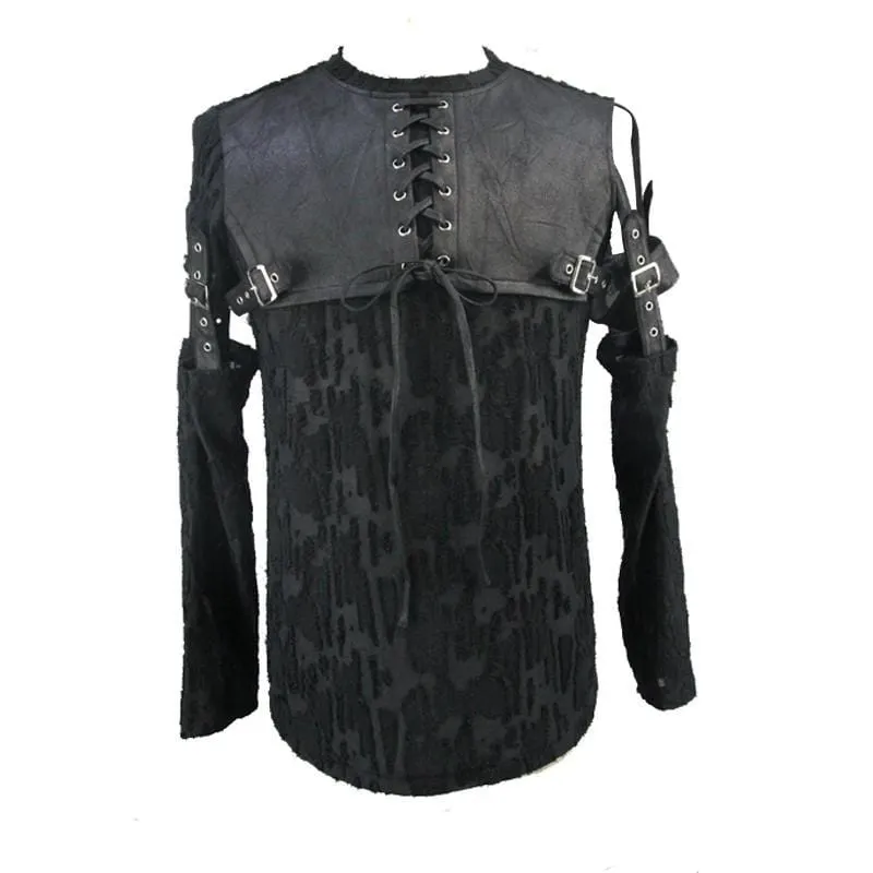 Men's Leather Yoke Goth Shirt