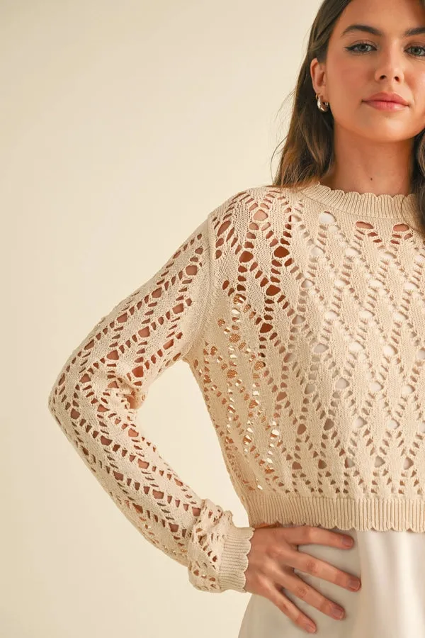 Satin Slip Dress with Crochet Knit Top