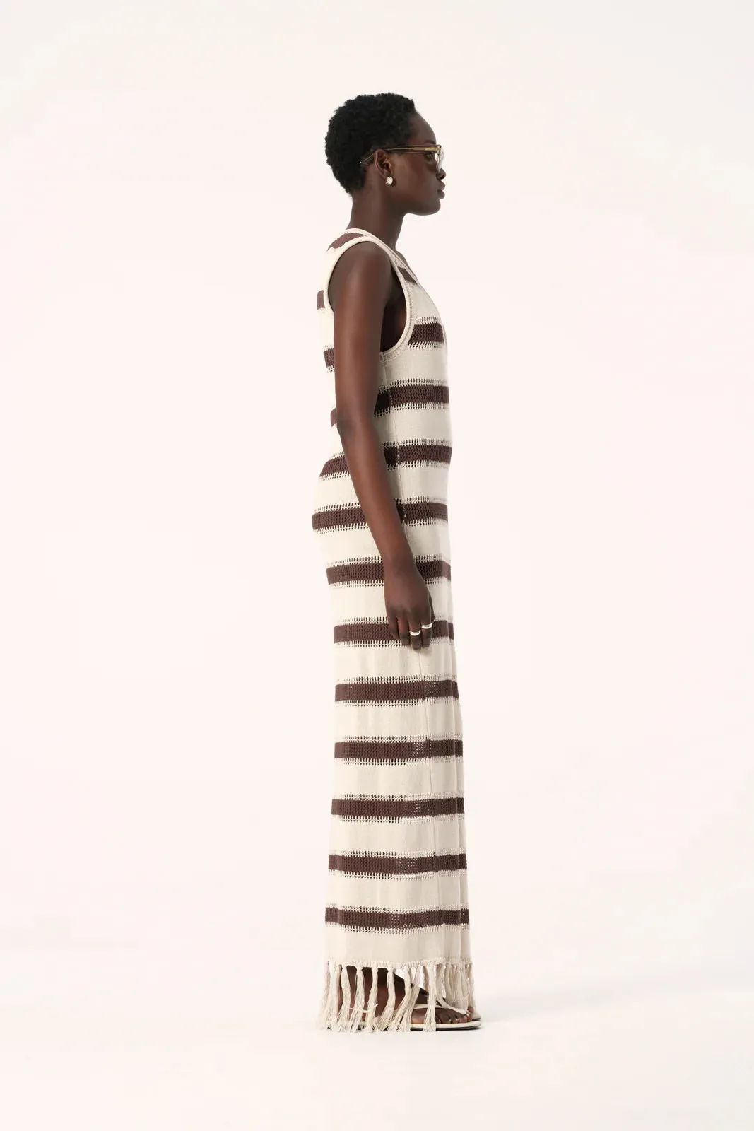 SINTRA KNIT DRESS CHOCOLATE ECRU