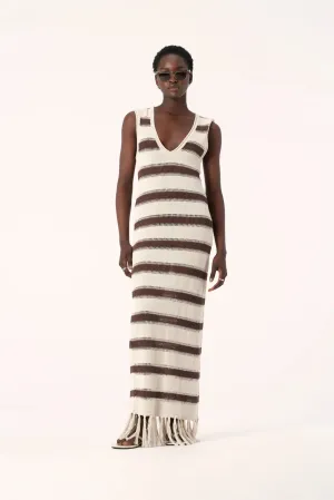 SINTRA KNIT DRESS CHOCOLATE ECRU