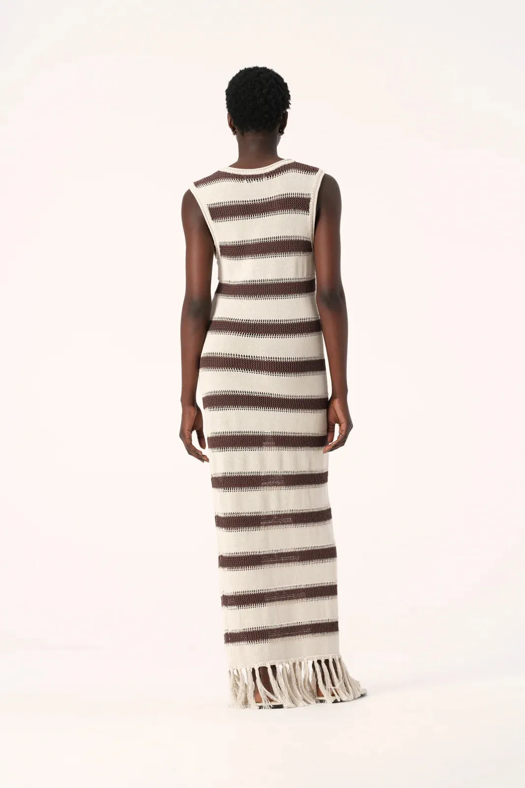 SINTRA KNIT DRESS CHOCOLATE ECRU