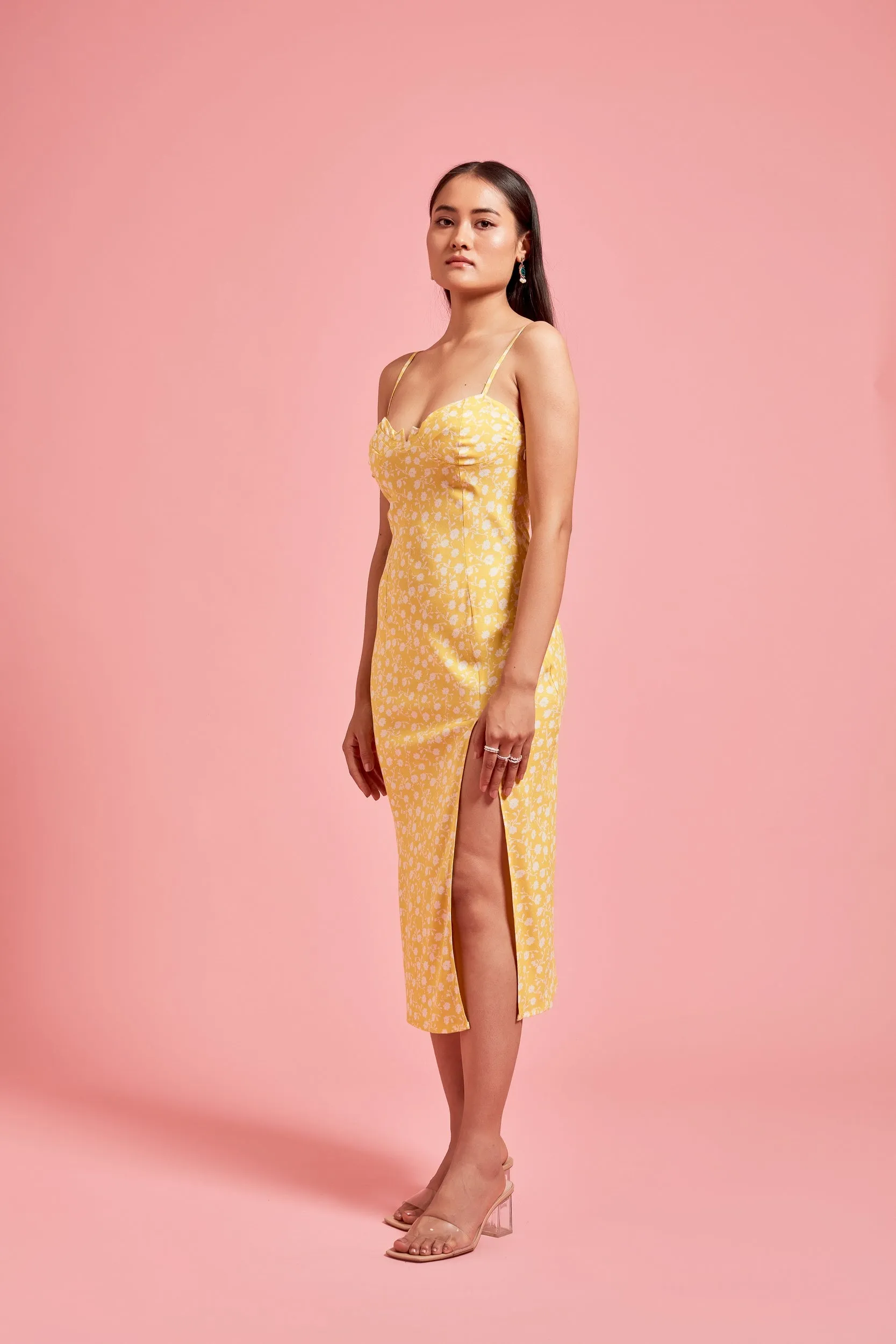 Yellow Floral Slip Dress