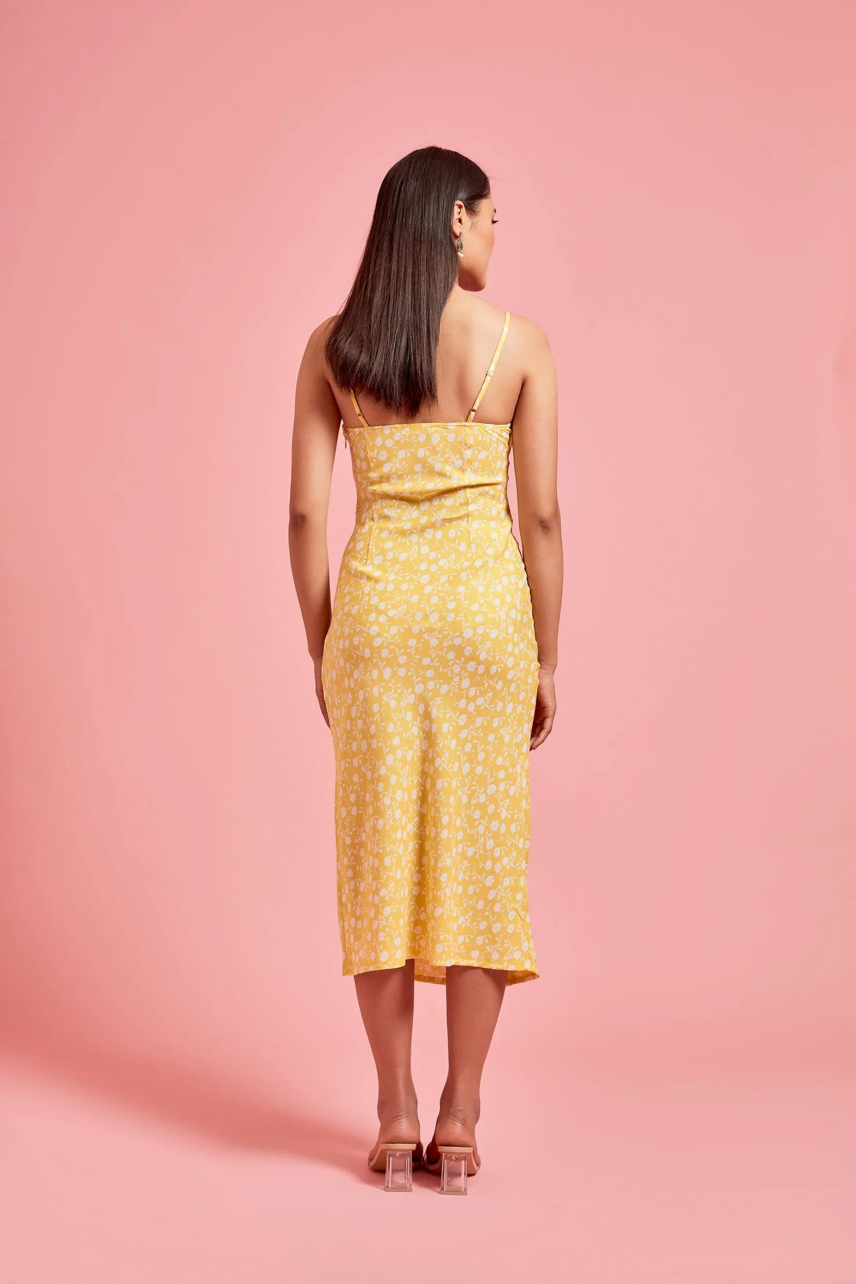 Yellow Floral Slip Dress
